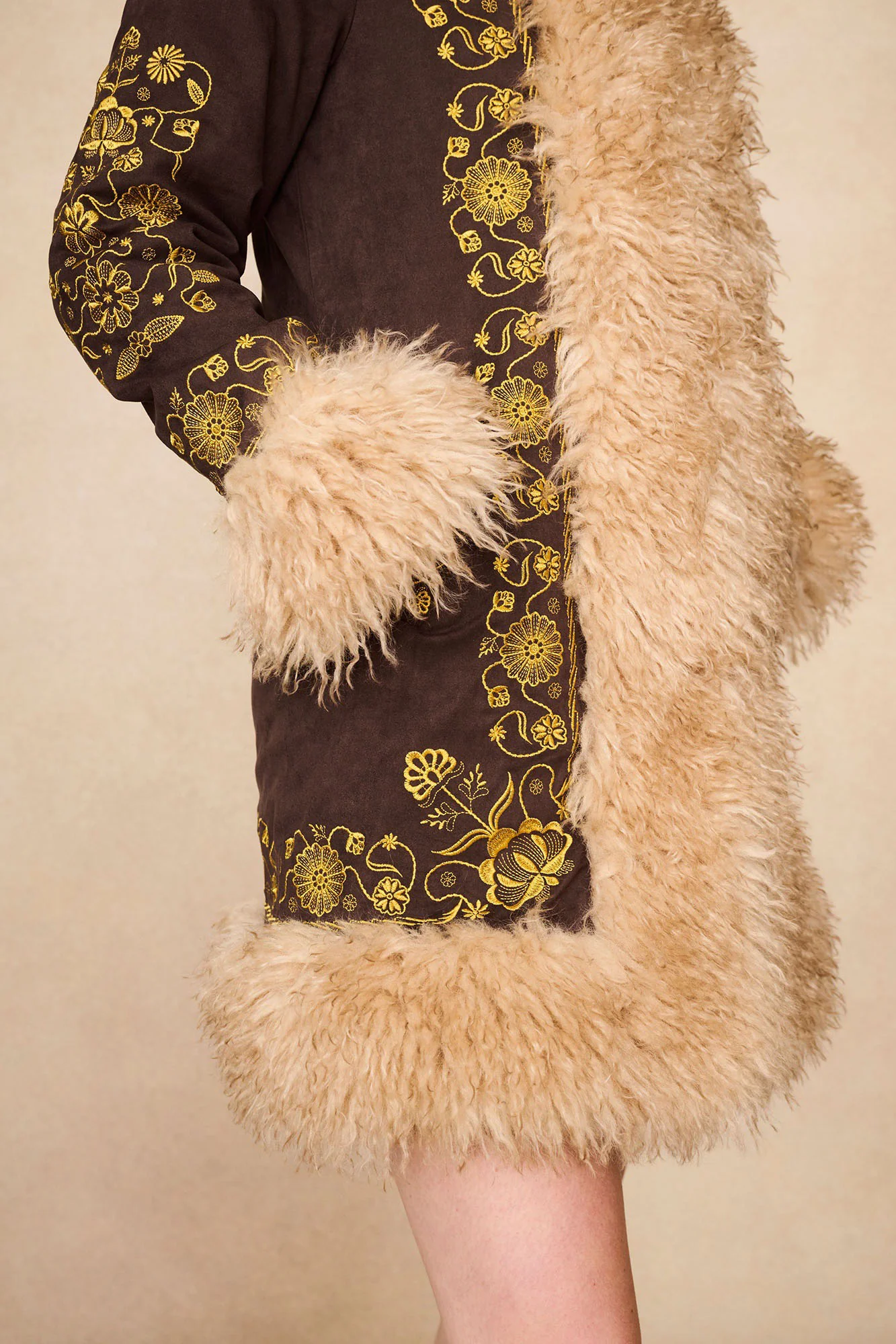 Breaking Hearts Brown Embroidered Penny Lane Coat - Image 4