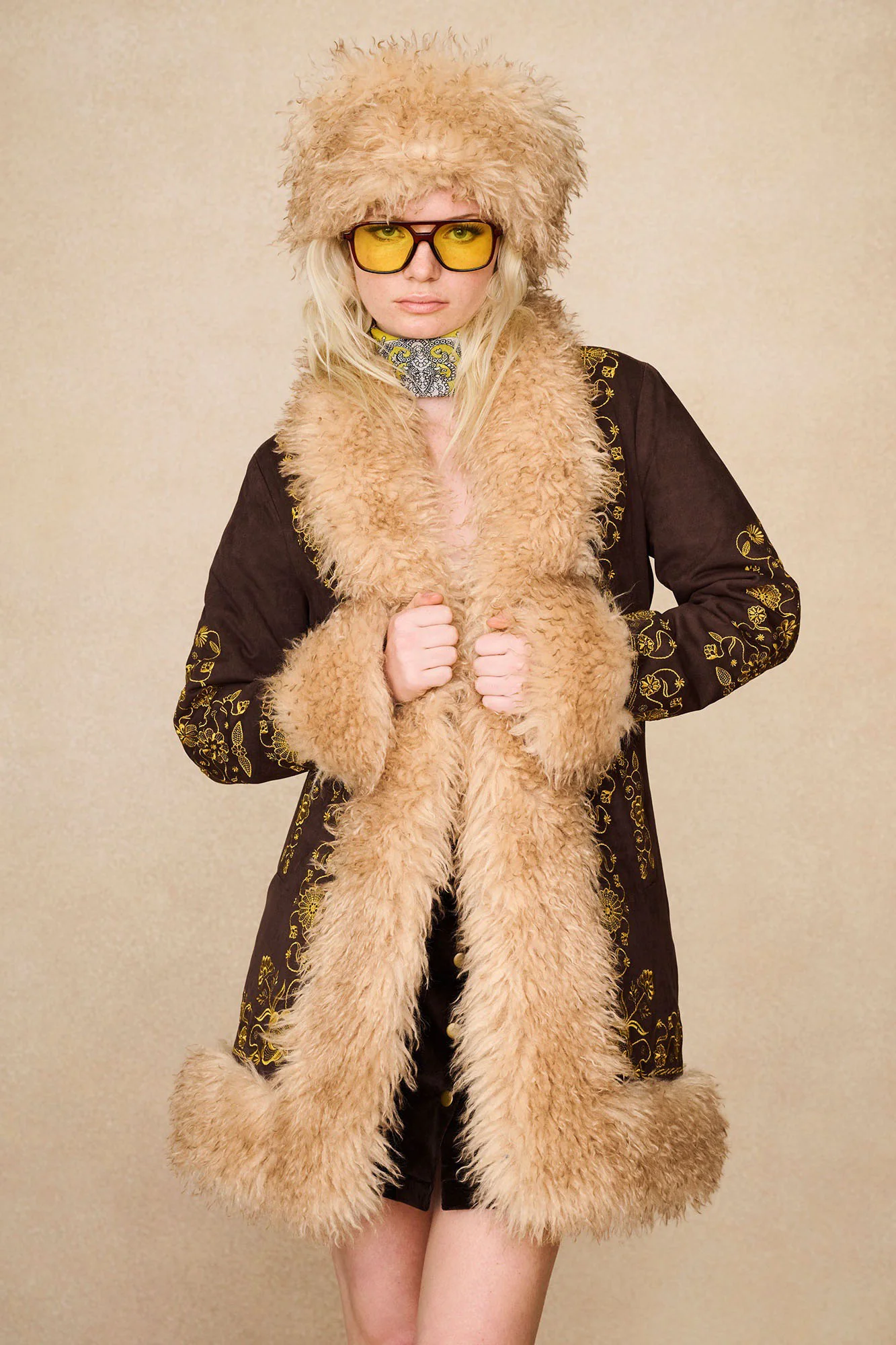 Breaking Hearts Brown Embroidered Penny Lane Coat - Image 6