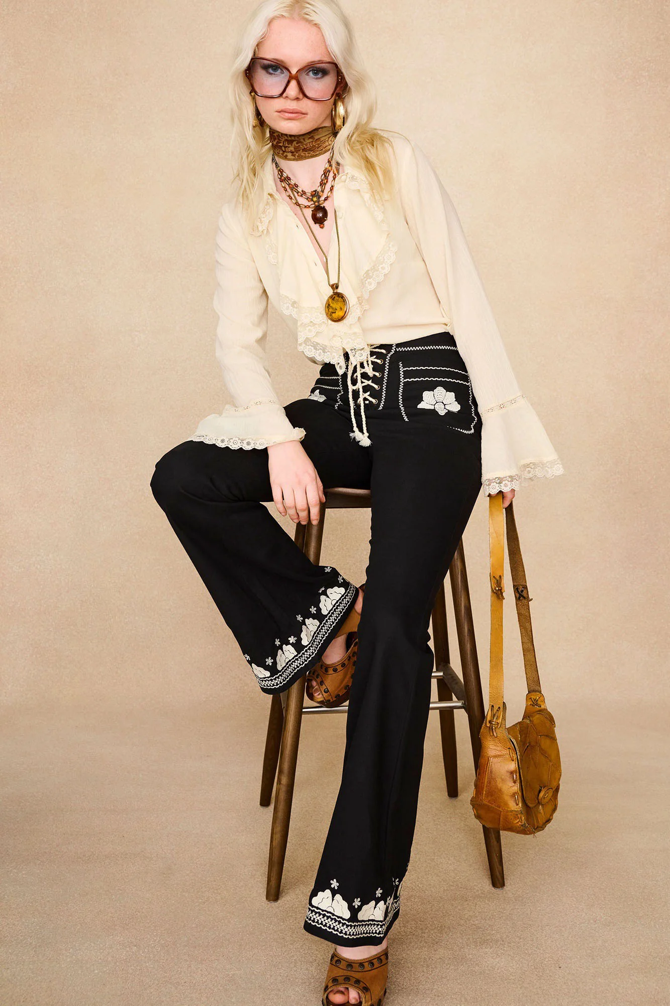 Storyteller Cream Lace Trim Ruffle Blouse - Image 8