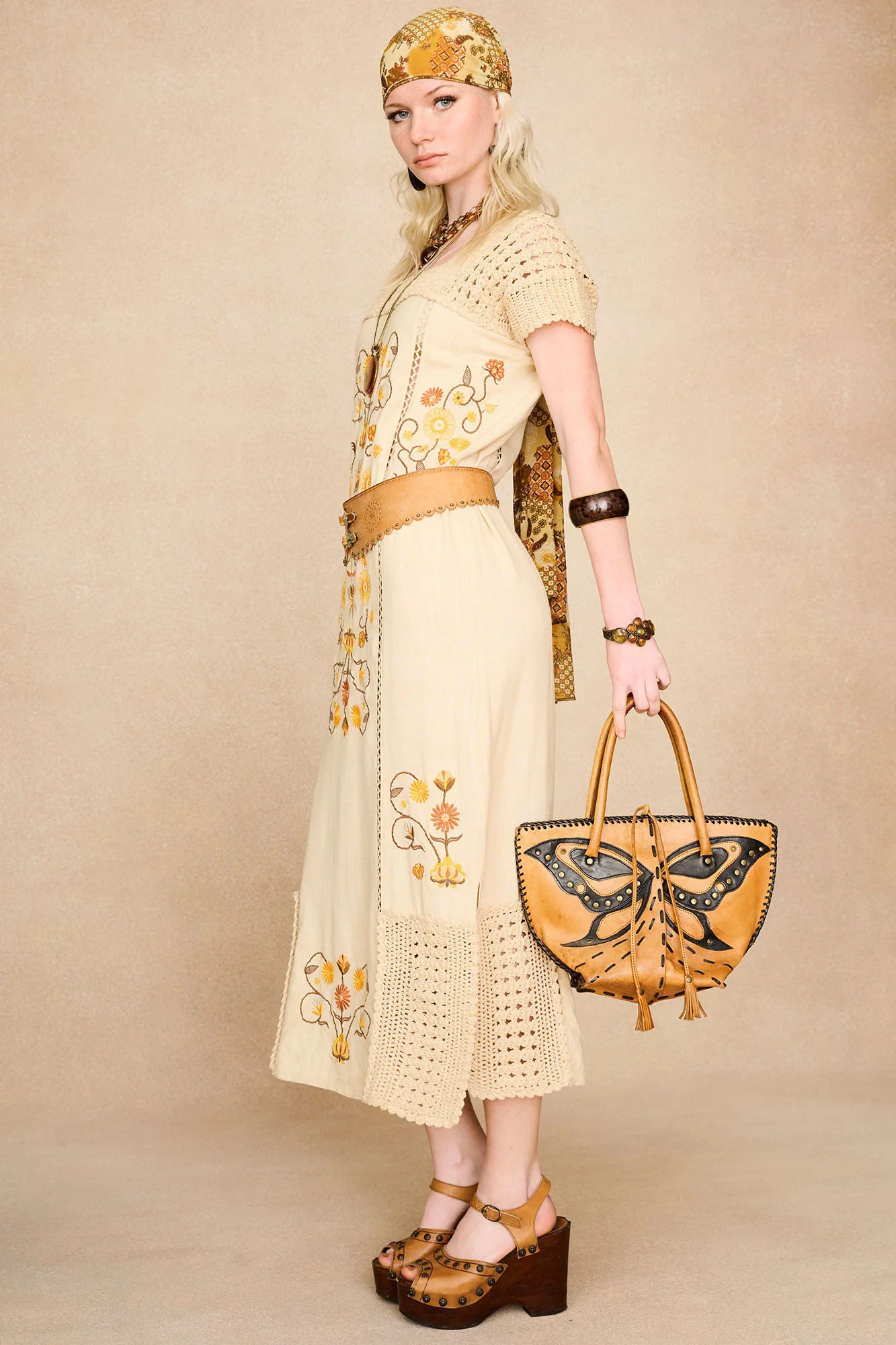 Crimson & Clover Crochet Embroidered Midi Dress - Image 4