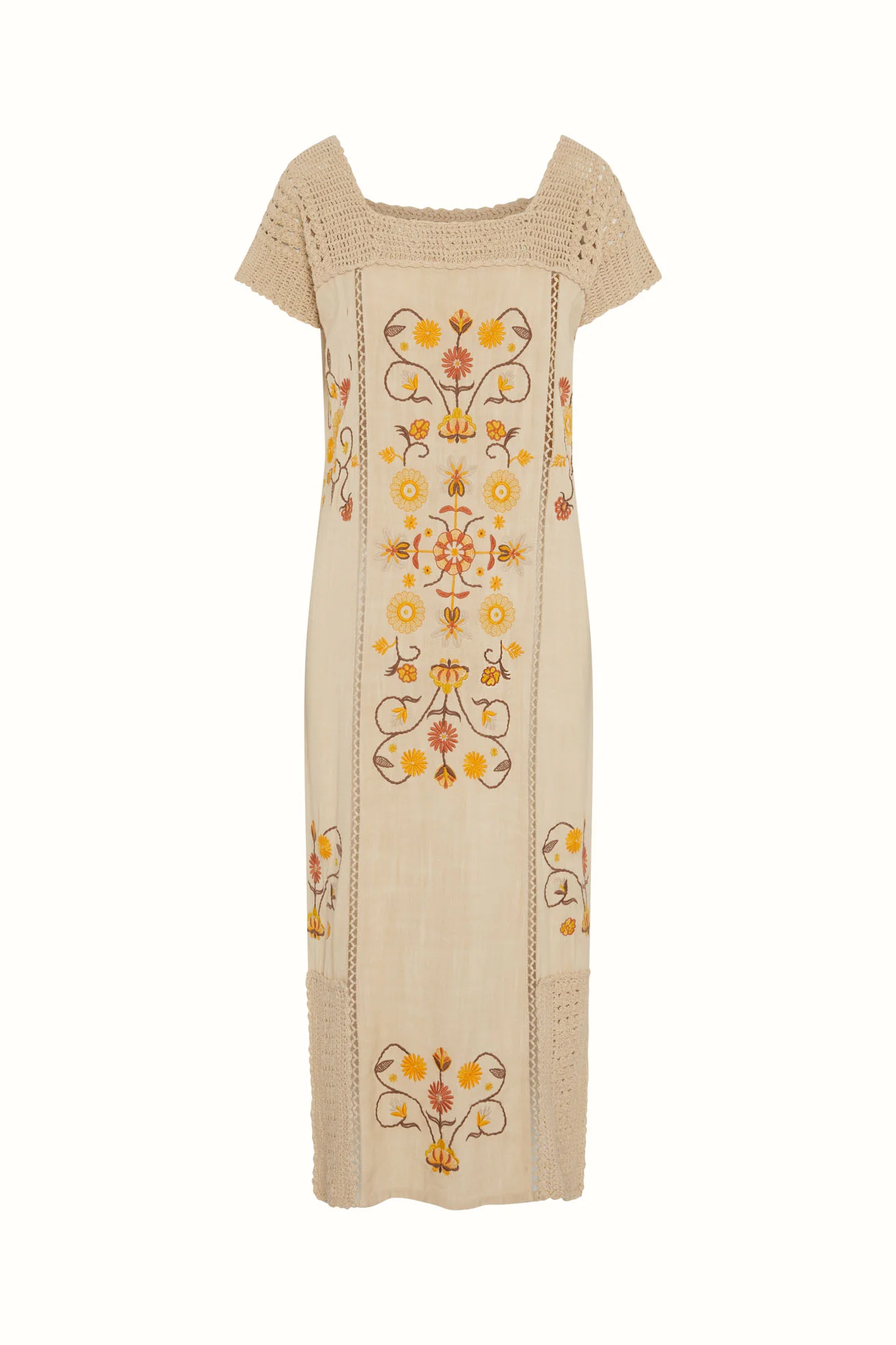 Crimson & Clover Crochet Embroidered Midi Dress - Image 8