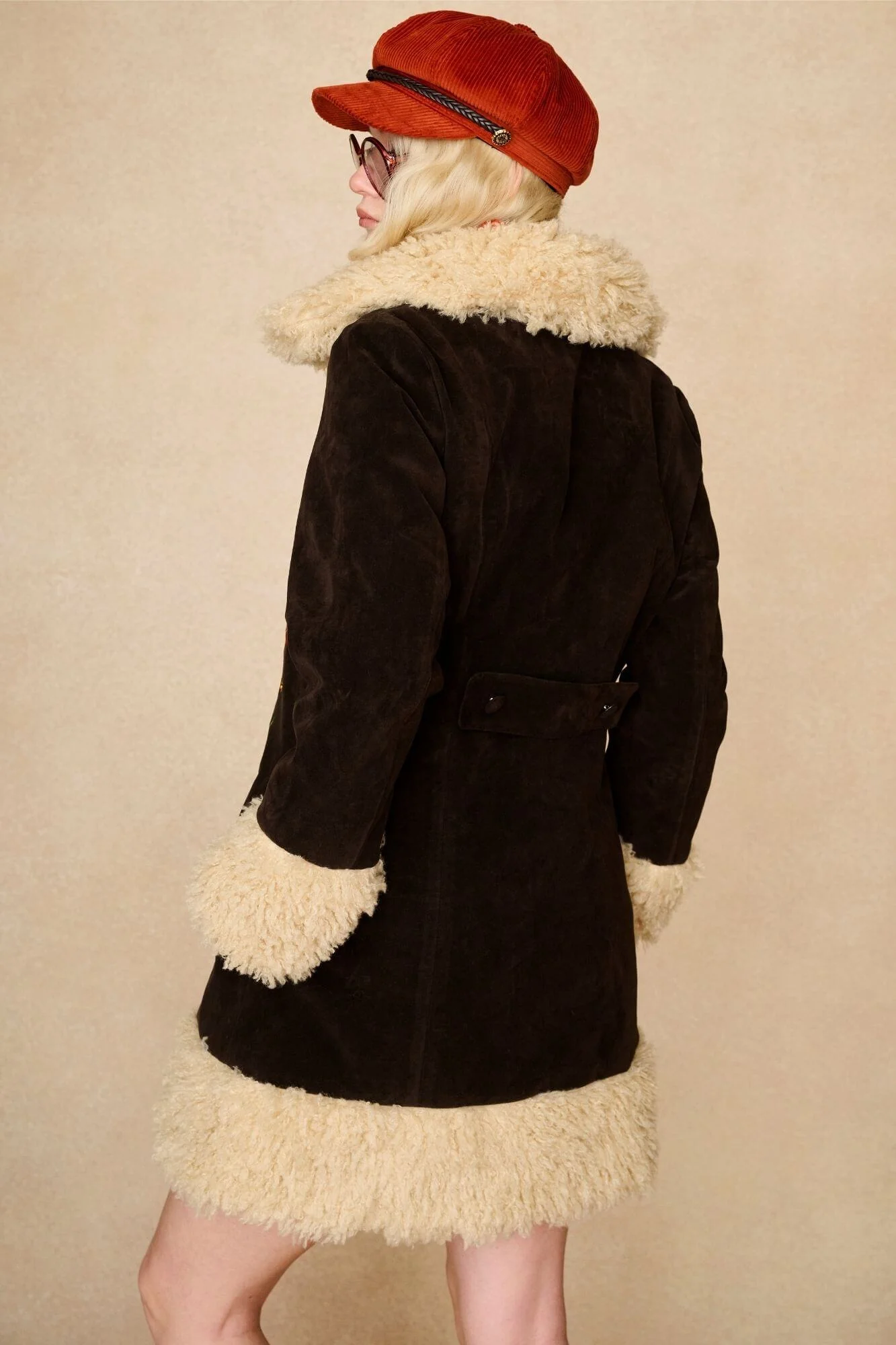 Harlow Orange Corduroy Baker Hat - Image 7