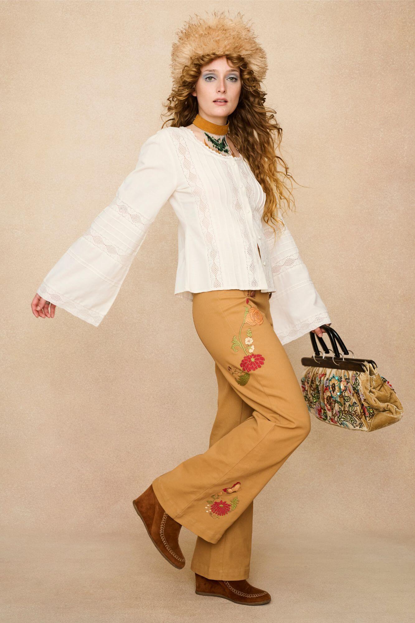 Rose Belle Cream Lace Panelled Blouse - Image 5